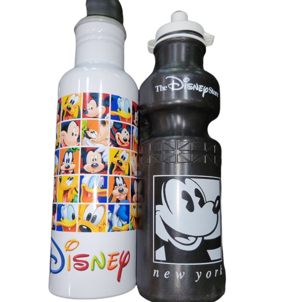 lot of 2 Disney Mickey Mouse NY Disney Store Bottles Goofy Donald Duck Pluto